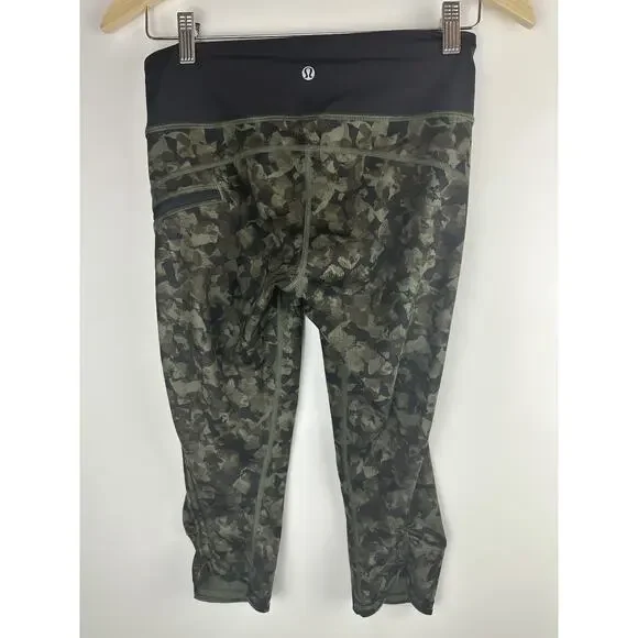 Lululemon Run Top Speed Crop Full On Luxtreme Mystic Jungle Fatigue Camo Size 4 - Picture 14 of 16